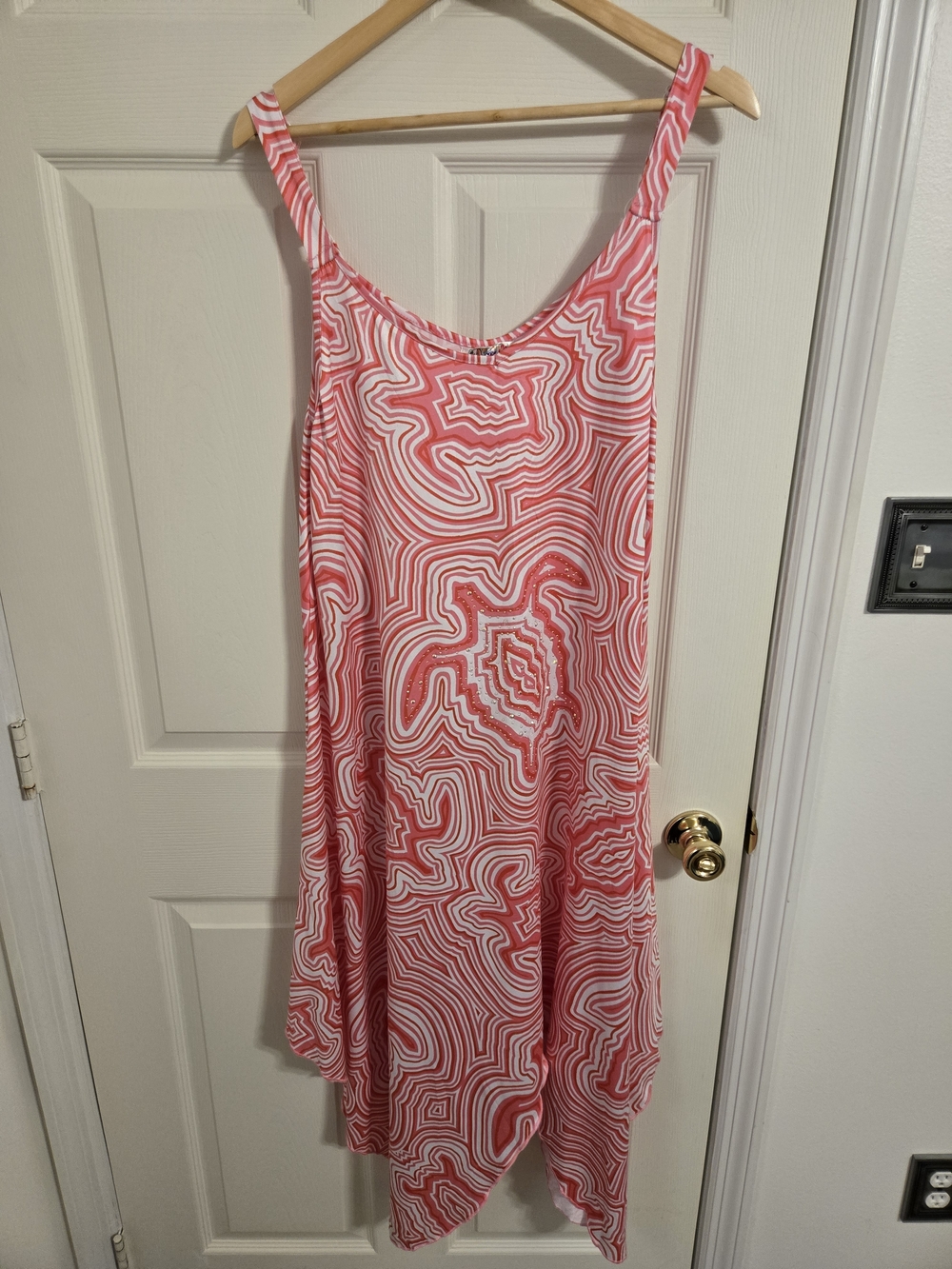 India Boutique Pink Turtle Striped Sun Beach Dress One Size